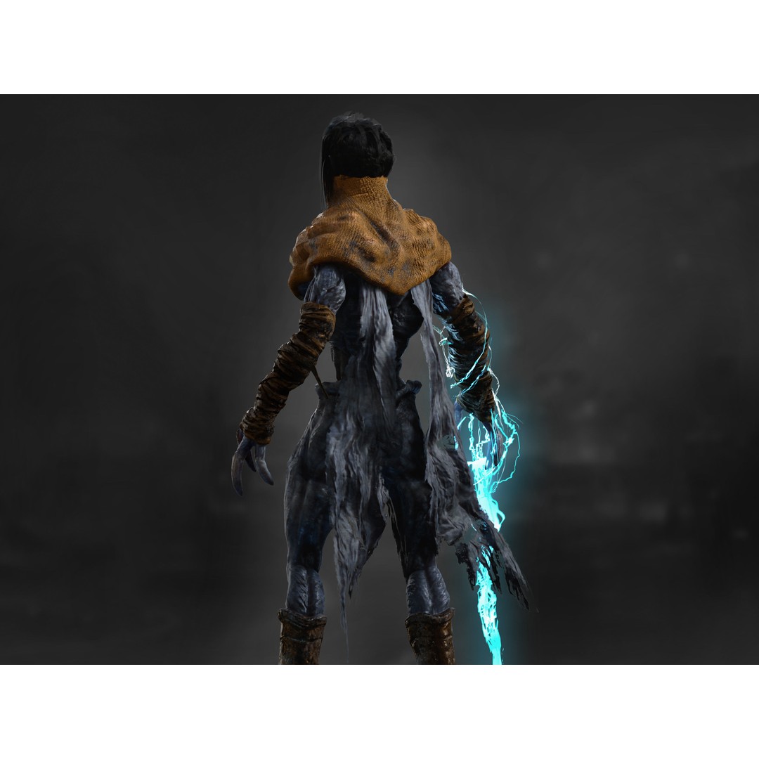 Raziel 3D Model – Low Poly Fantasy Character, Rigged & PBR Textures - View 4