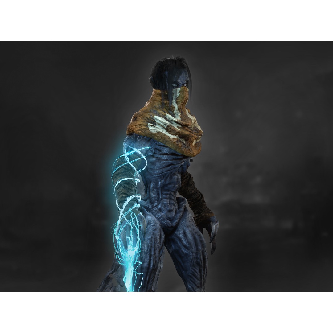 Raziel 3D Model – Low Poly Fantasy Character, Rigged & PBR Textures - View 6
