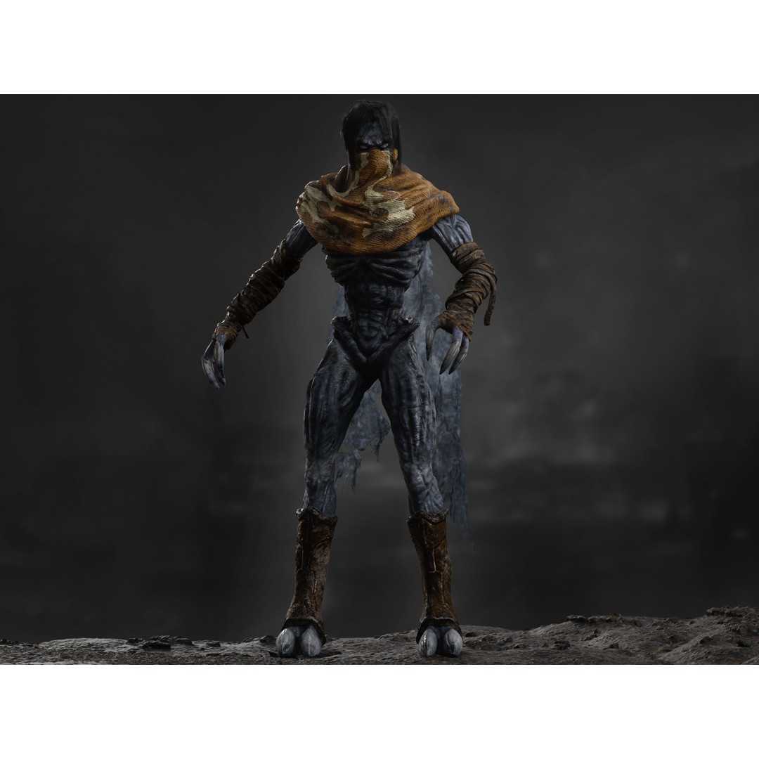 Raziel 3D Model – Low Poly Fantasy Character, Rigged & PBR Textures - View 7