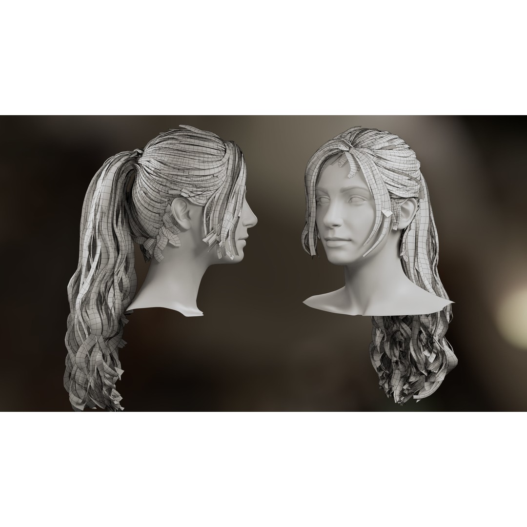 Hair Card 3D Model – Realistic Hairstyles Collection for Characters - View 11