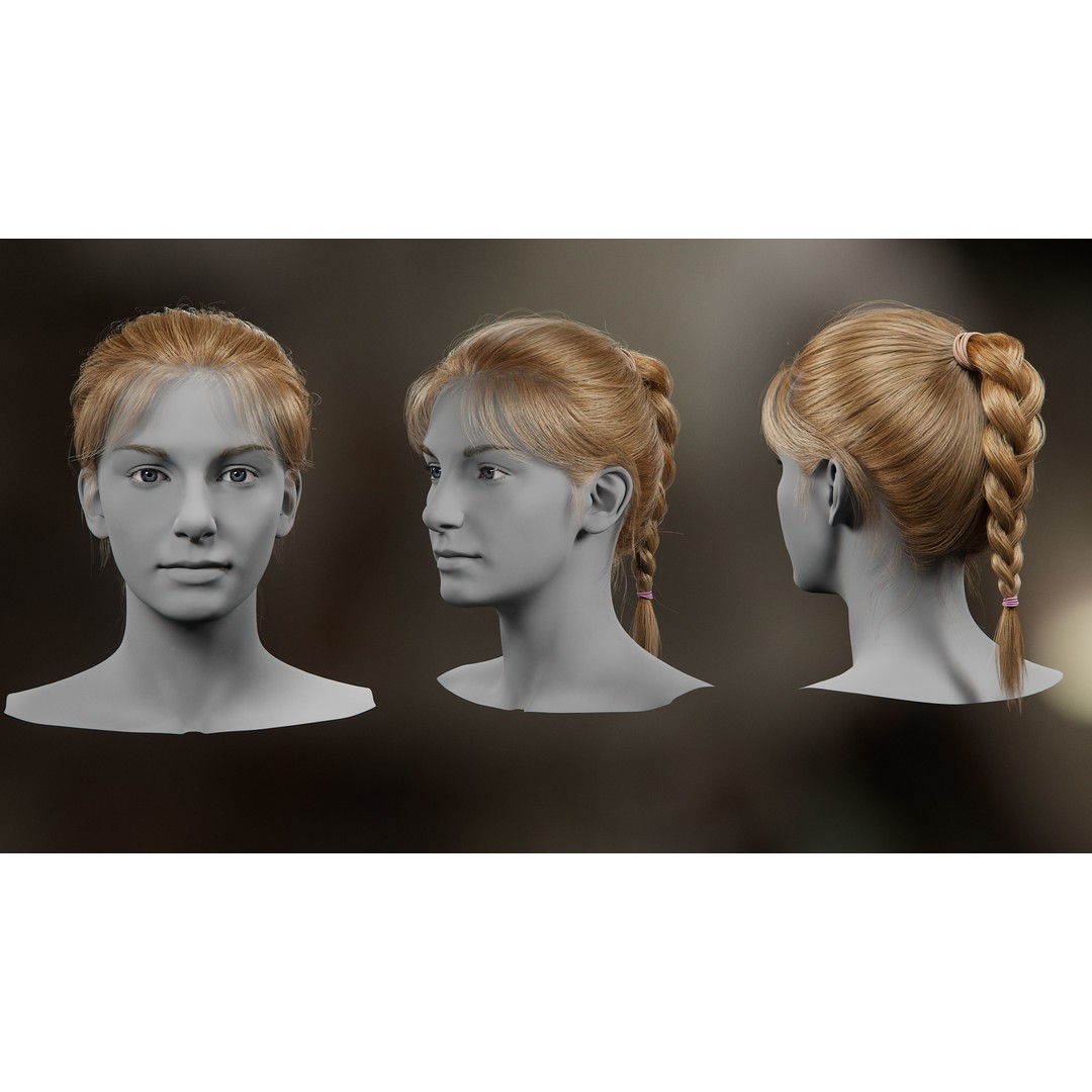 Hair Card 3D Model – Realistic Hairstyles Collection for Characters - View 13