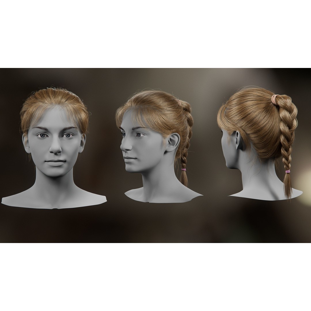 Hair Card 3D Model – Realistic Hairstyles Collection for Characters - View 14