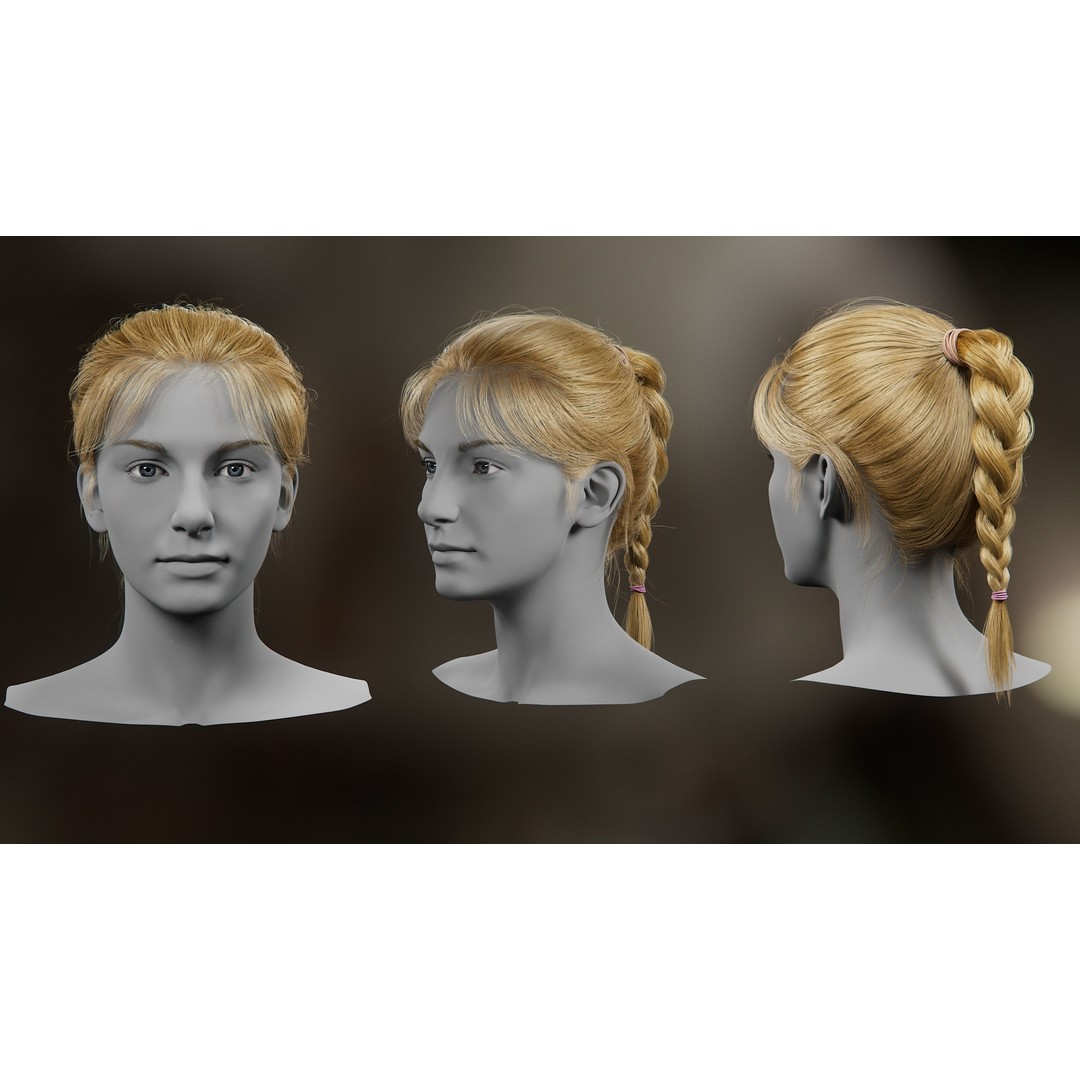 Hair Card 3D Model – Realistic Hairstyles Collection for Characters - View 15