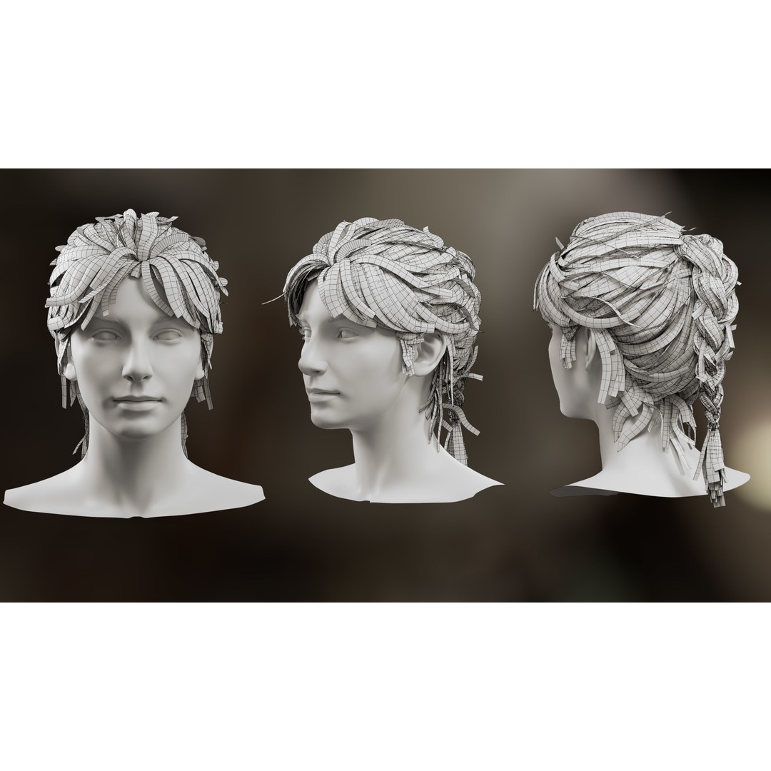 Hair Card 3D Model – Realistic Hairstyles Collection for Characters - View 16