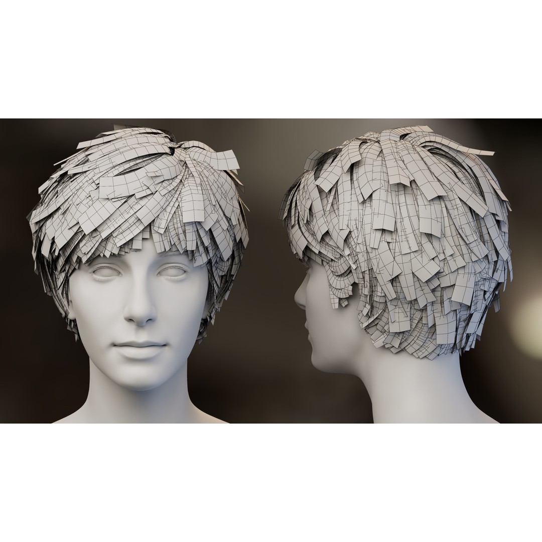 Hair Card 3D Model – Realistic Hairstyles Collection for Characters - View 24