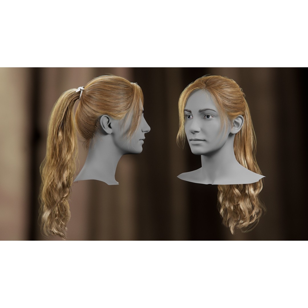 Hair Card 3D Model – Realistic Hairstyles Collection for Characters - View 8