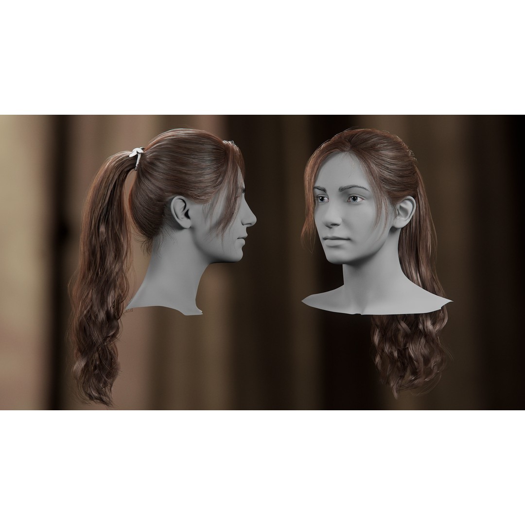 Hair Card 3D Model – Realistic Hairstyles Collection for Characters - View 9