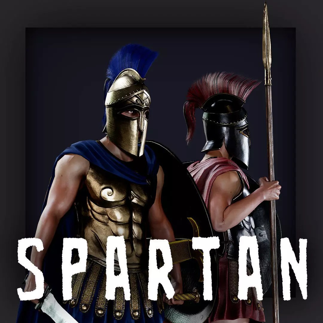 Spartan Hoplite 3D Model – Low Poly Character, Game Ready, FBX - View 2