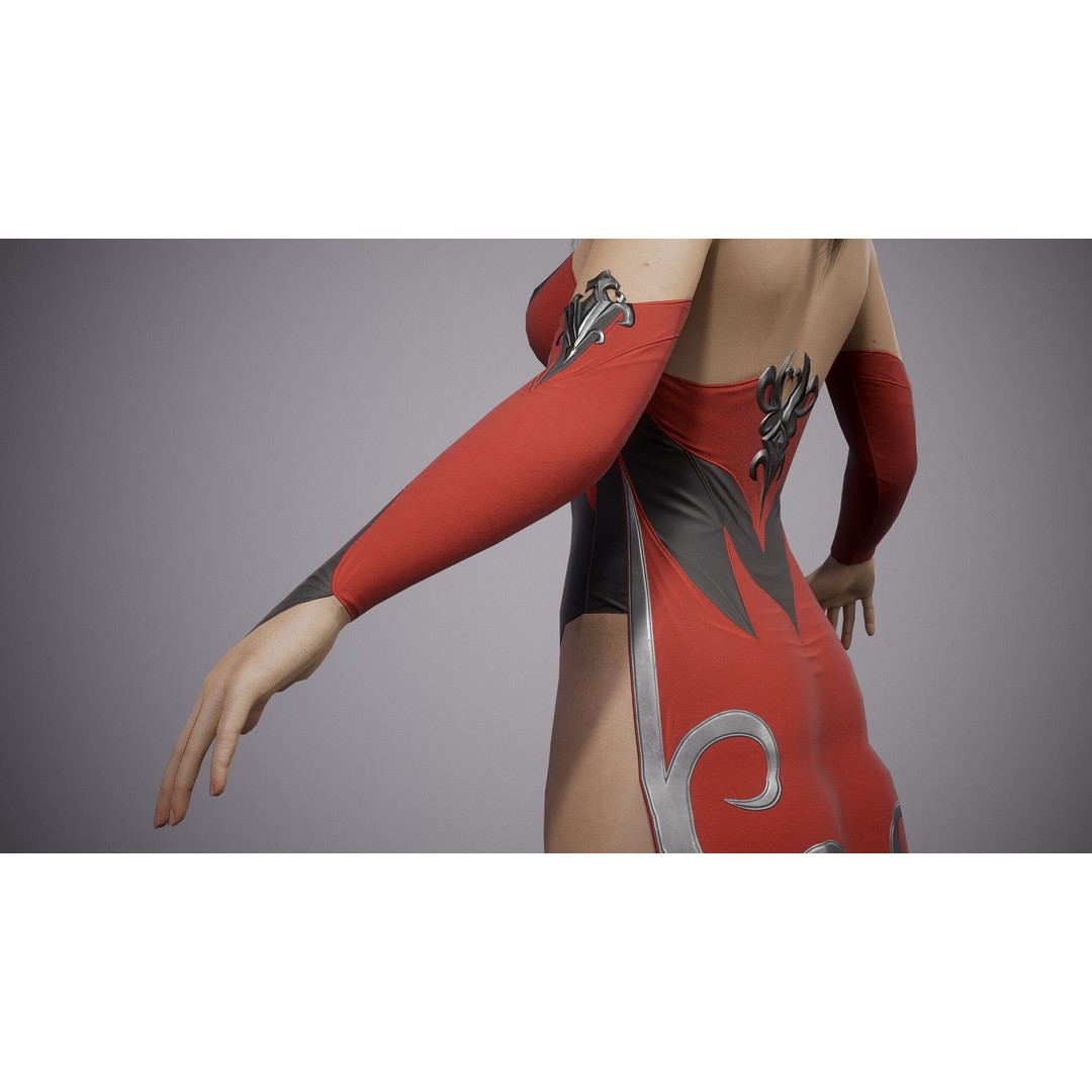 Fantasy Female Wizard 3D Model – Low Poly Game-Ready Asset, FBX, OBJ - View 15
