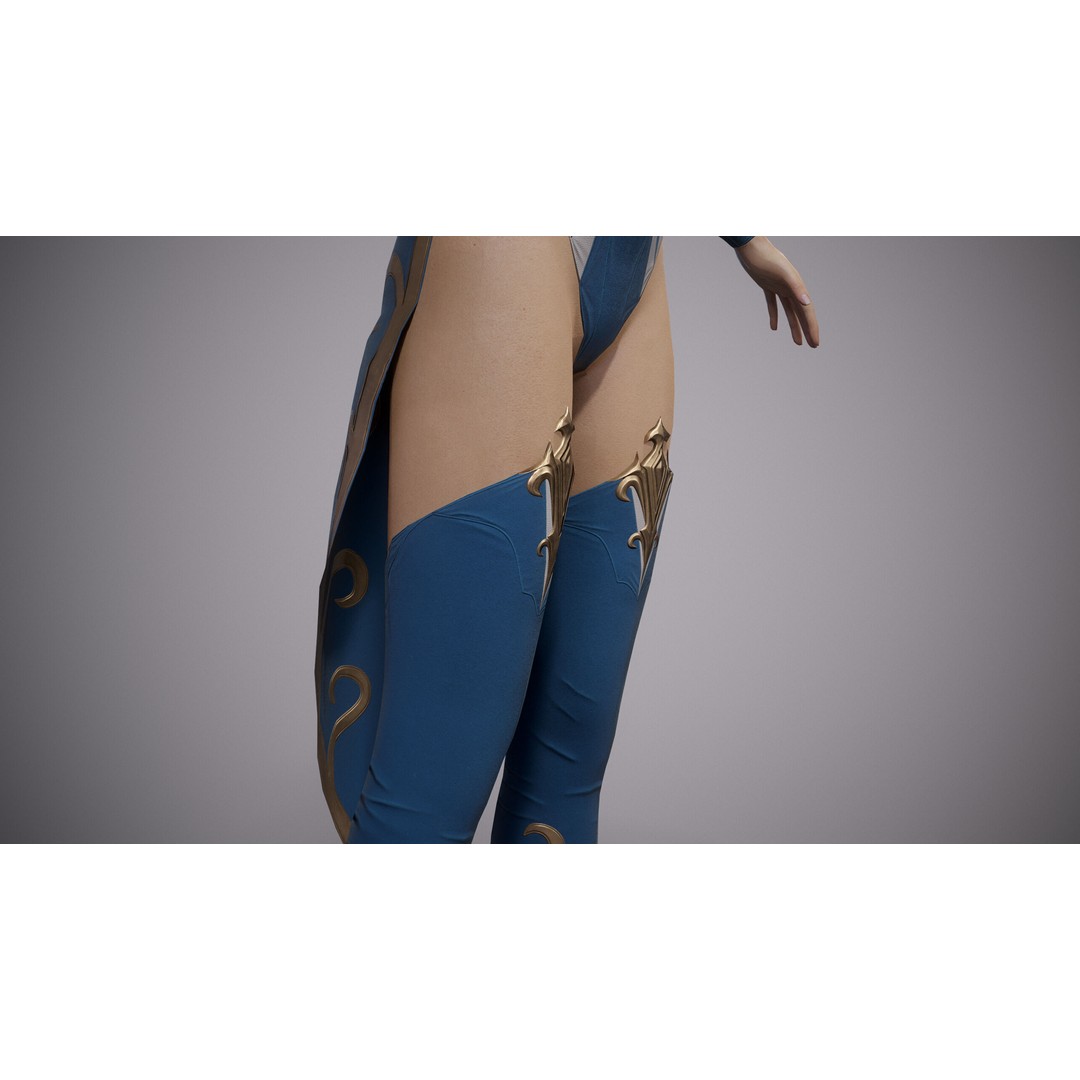 Fantasy Female Wizard 3D Model – Low Poly Game-Ready Asset, FBX, OBJ - View 17