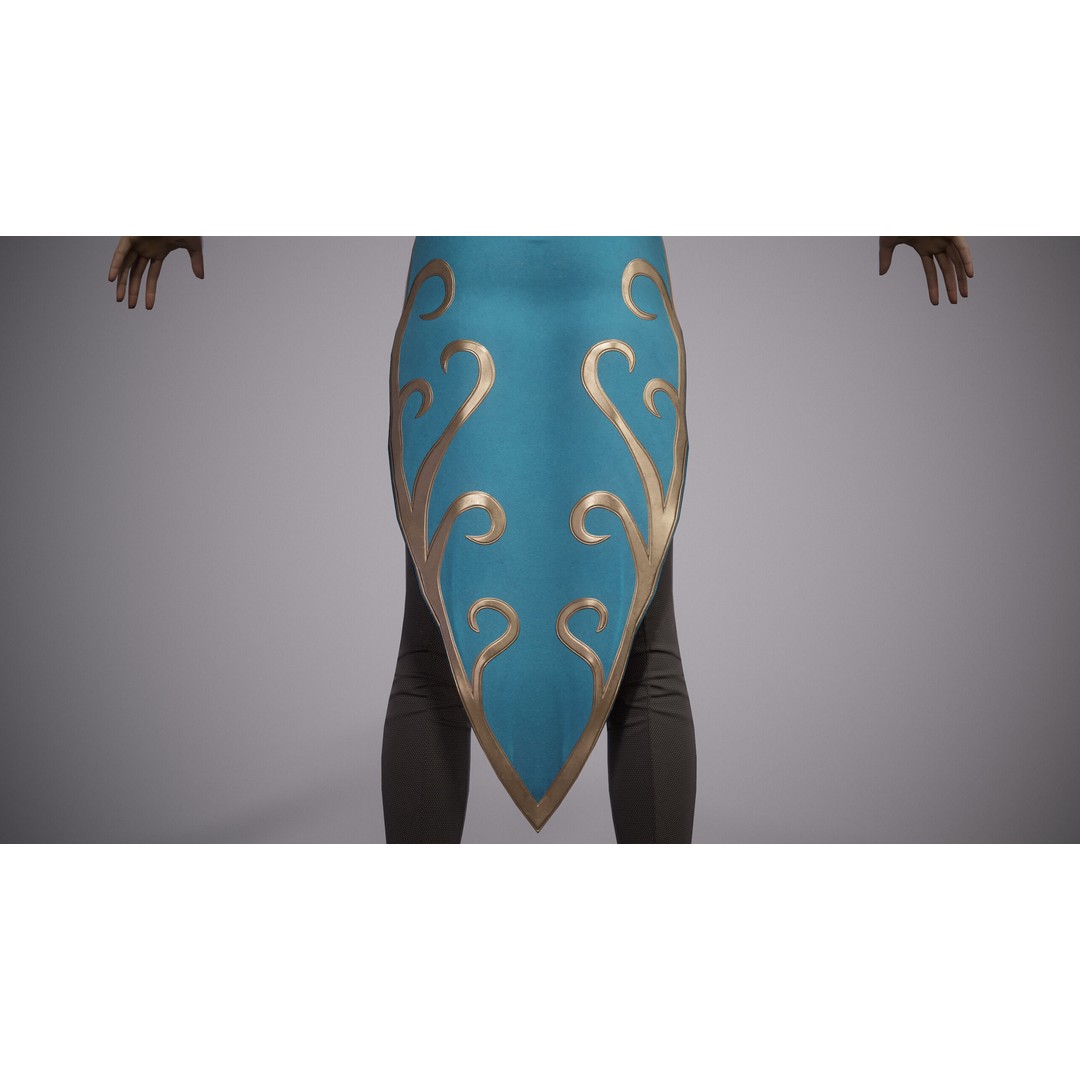 Fantasy Female Wizard 3D Model – Low Poly Game-Ready Asset, FBX, OBJ - View 18