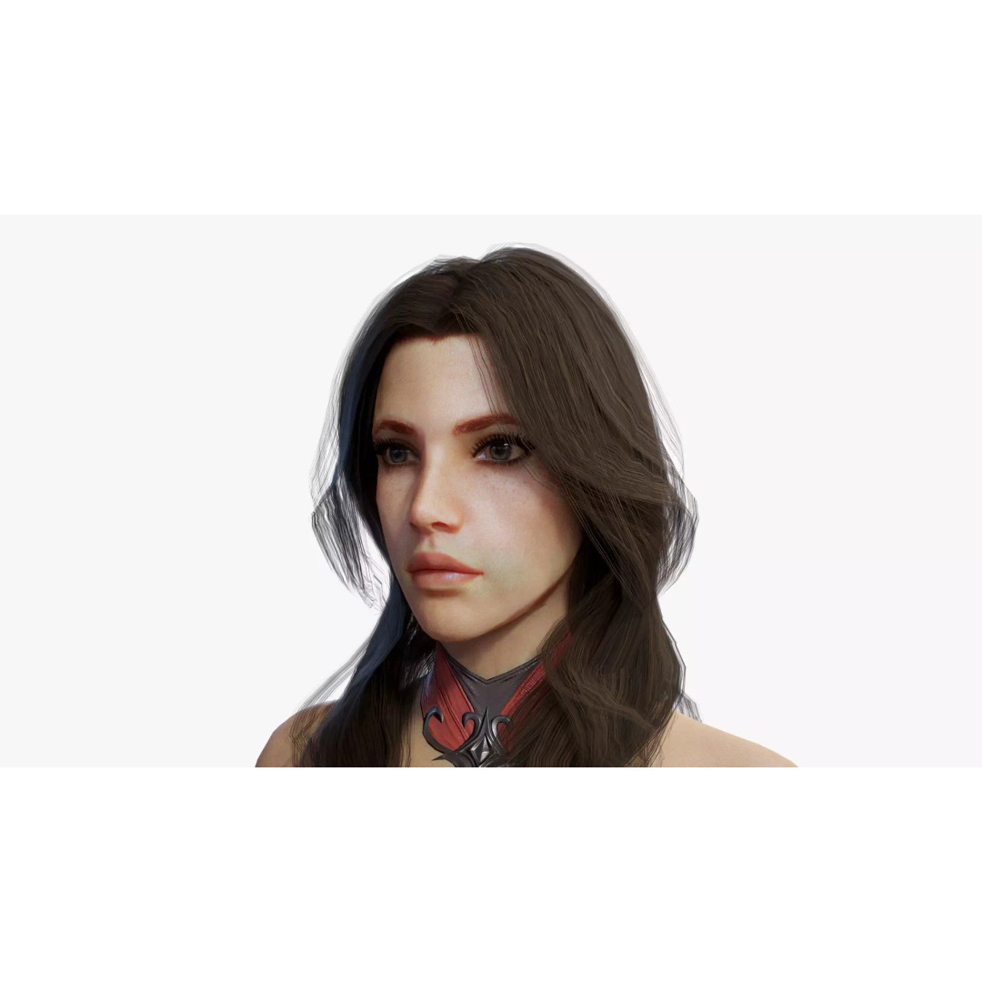 Fantasy Female Wizard 3D Model – Low Poly Game-Ready Asset, FBX, OBJ - View 2
