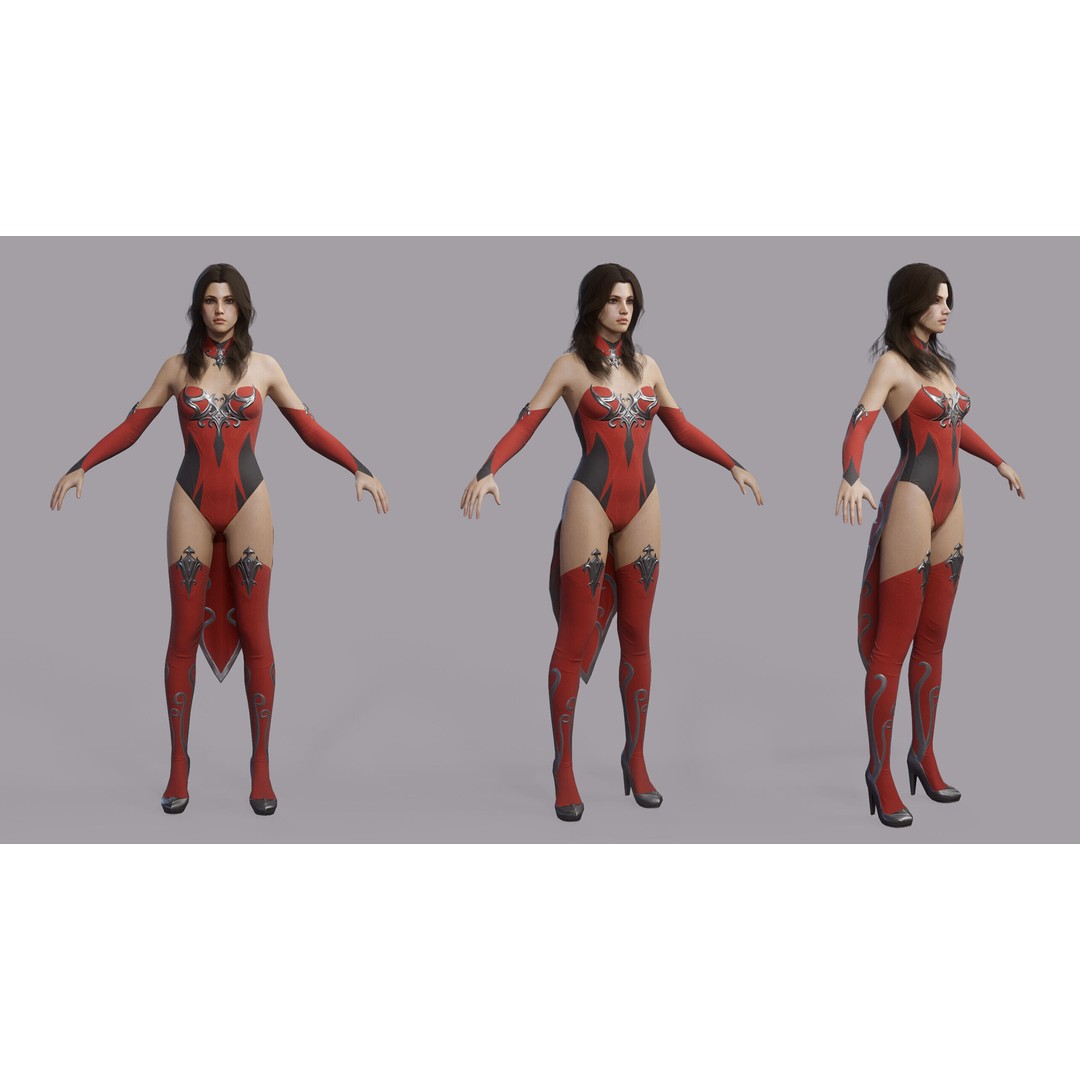Fantasy Female Wizard 3D Model – Low Poly Game-Ready Asset, FBX, OBJ - View 20