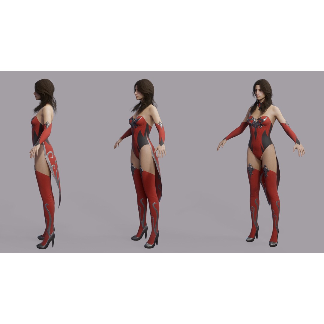 Fantasy Female Wizard 3D Model – Low Poly Game-Ready Asset, FBX, OBJ - View 23