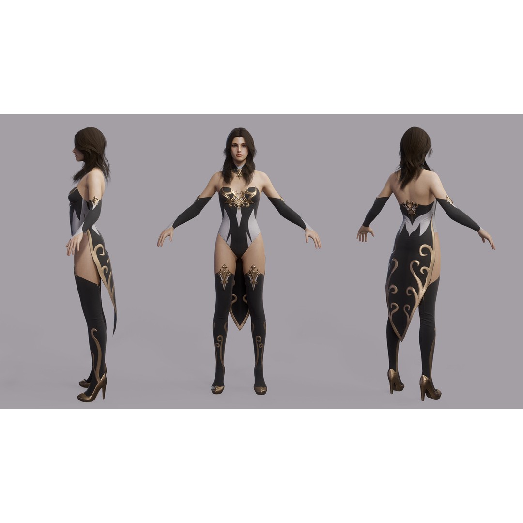 Fantasy Female Wizard 3D Model – Low Poly Game-Ready Asset, FBX, OBJ - View 24