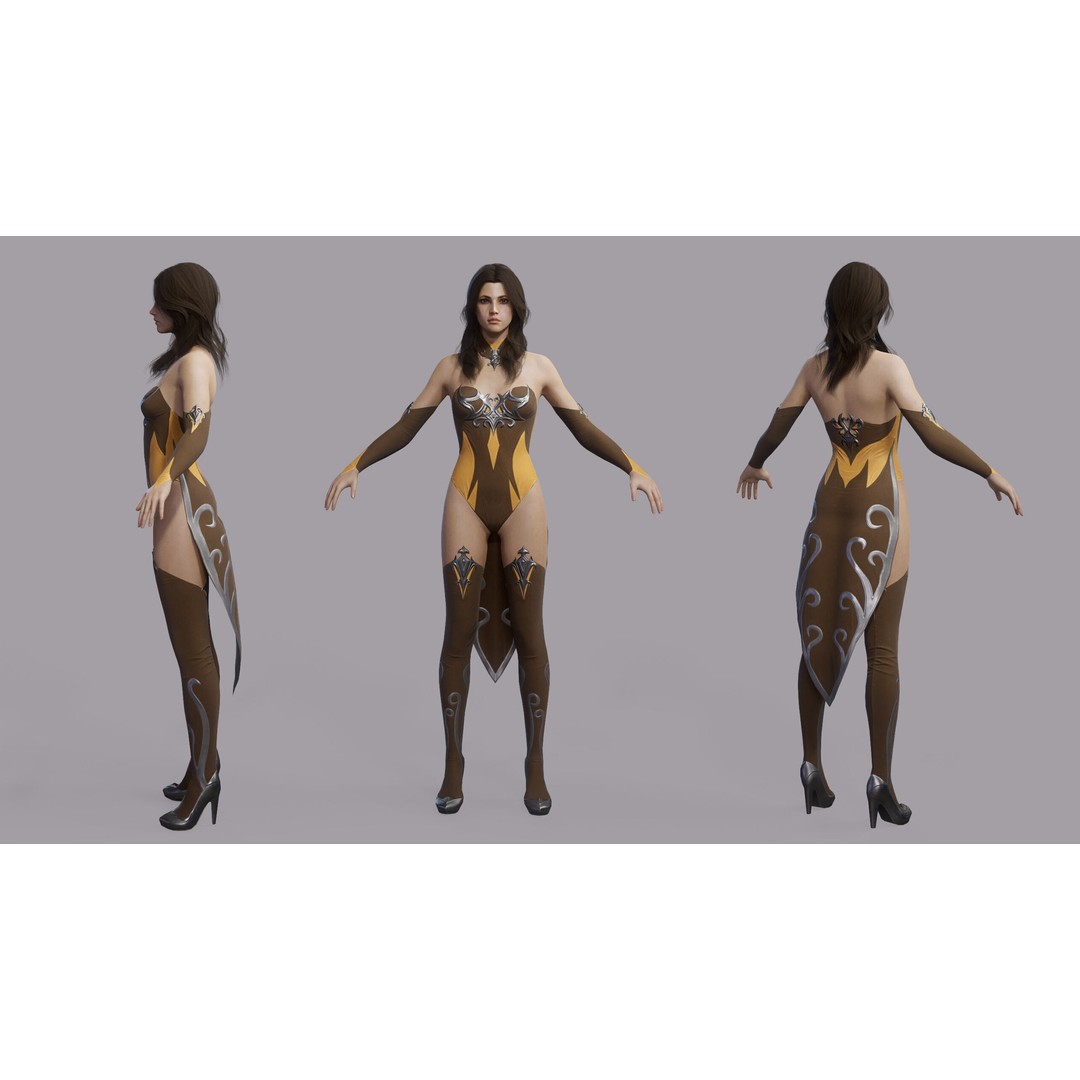 Fantasy Female Wizard 3D Model – Low Poly Game-Ready Asset, FBX, OBJ - View 27