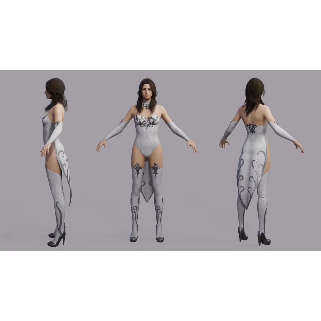 Fantasy Female Wizard 3D Model – Low Poly Game-Ready Asset, FBX, OBJ - View 28