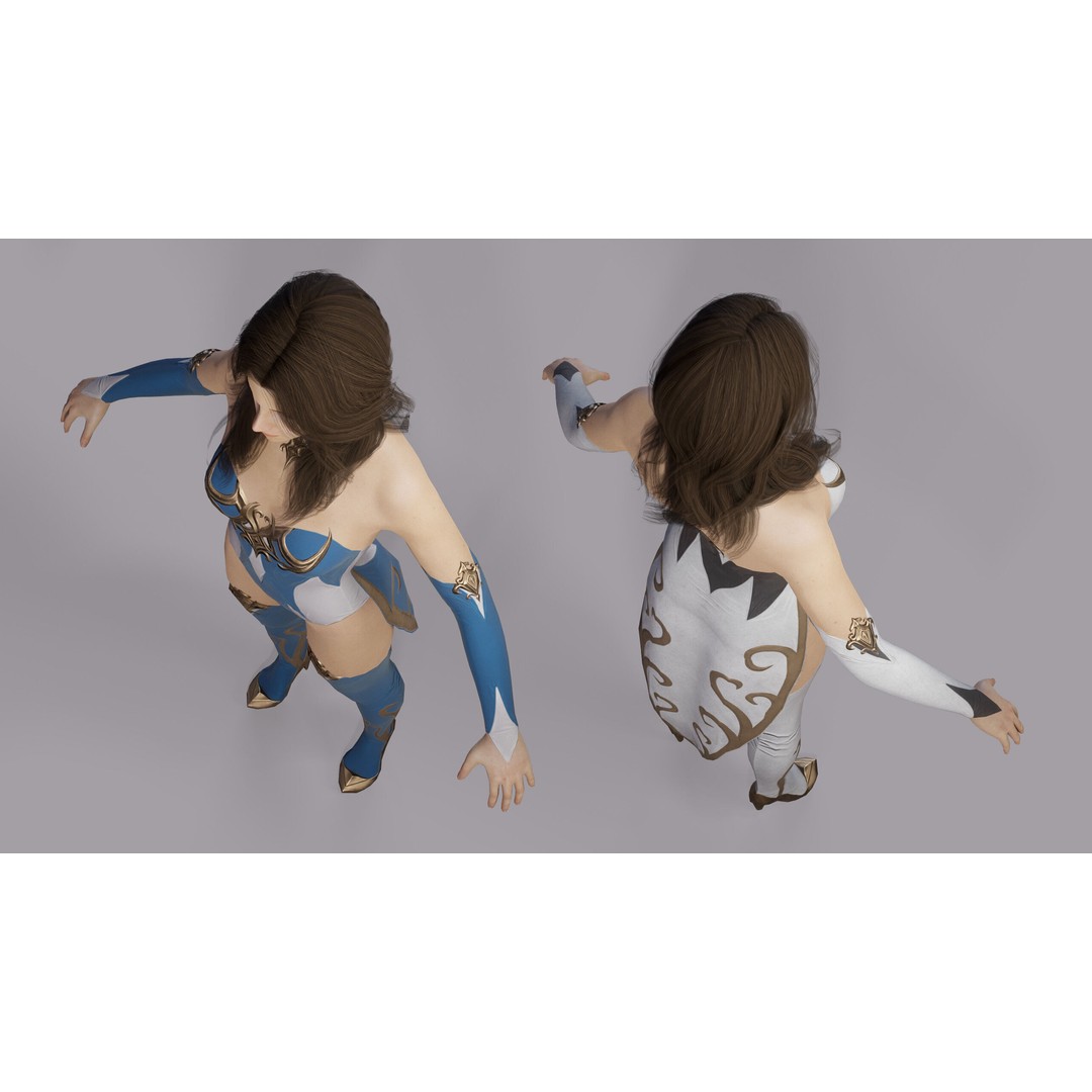 Fantasy Female Wizard 3D Model – Low Poly Game-Ready Asset, FBX, OBJ - View 31