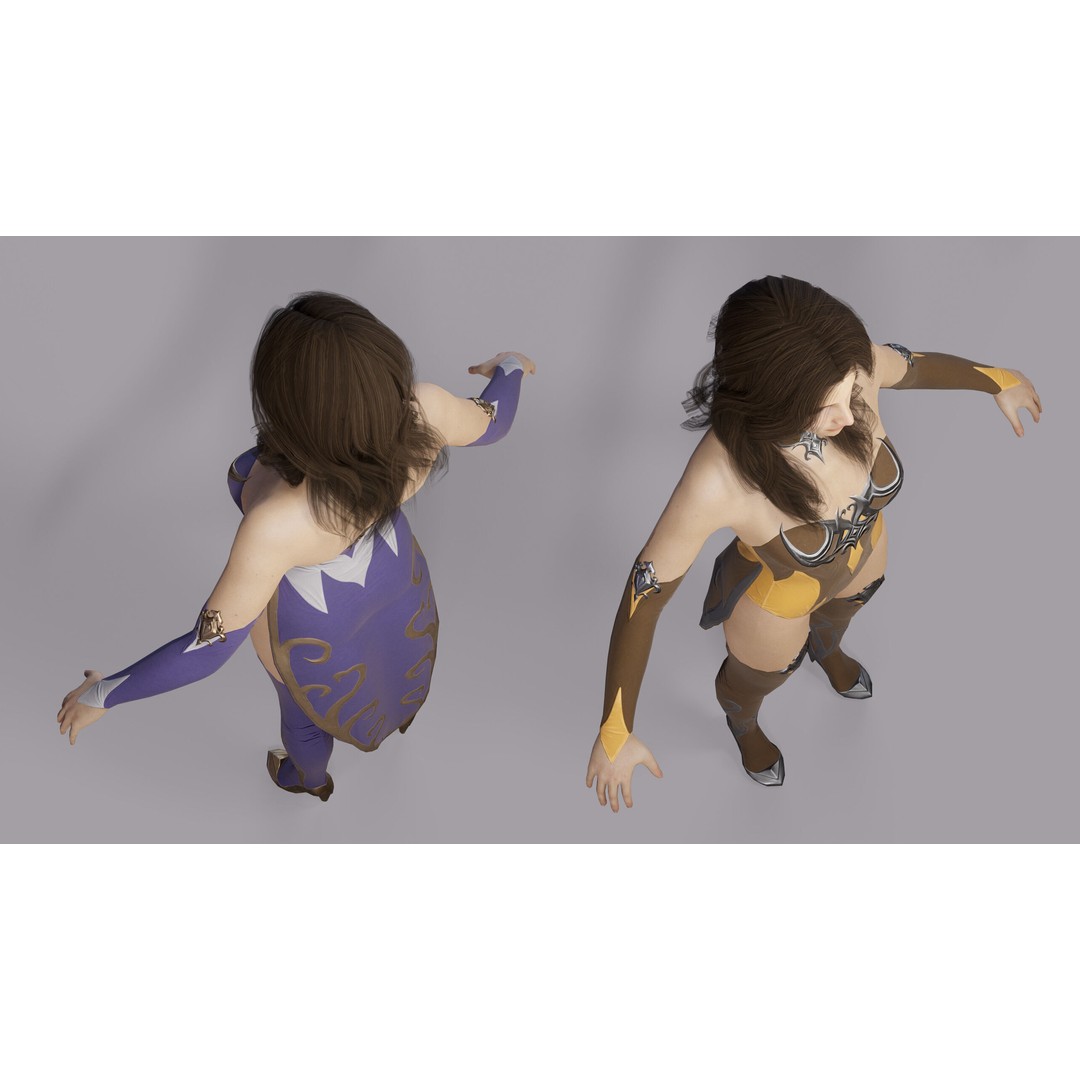 Fantasy Female Wizard 3D Model – Low Poly Game-Ready Asset, FBX, OBJ - View 32