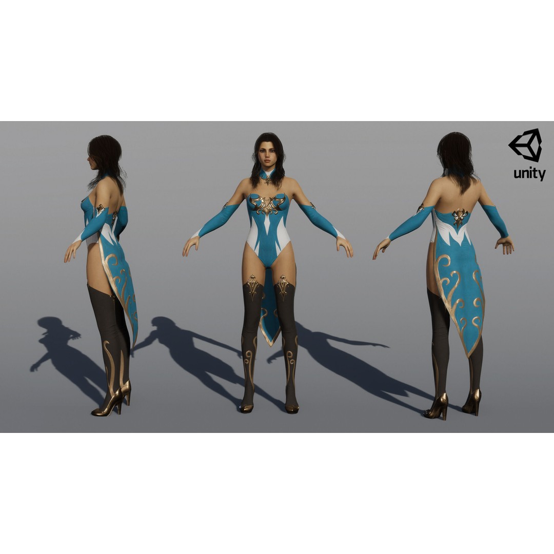Fantasy Female Wizard 3D Model – Low Poly Game-Ready Asset, FBX, OBJ - View 34