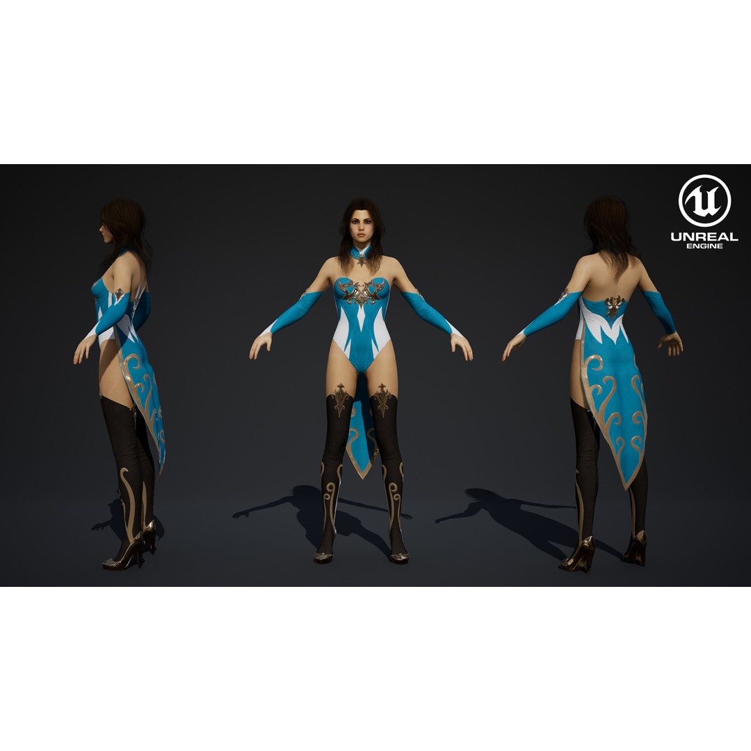 Fantasy Female Wizard 3D Model – Low Poly Game-Ready Asset, FBX, OBJ - View 35