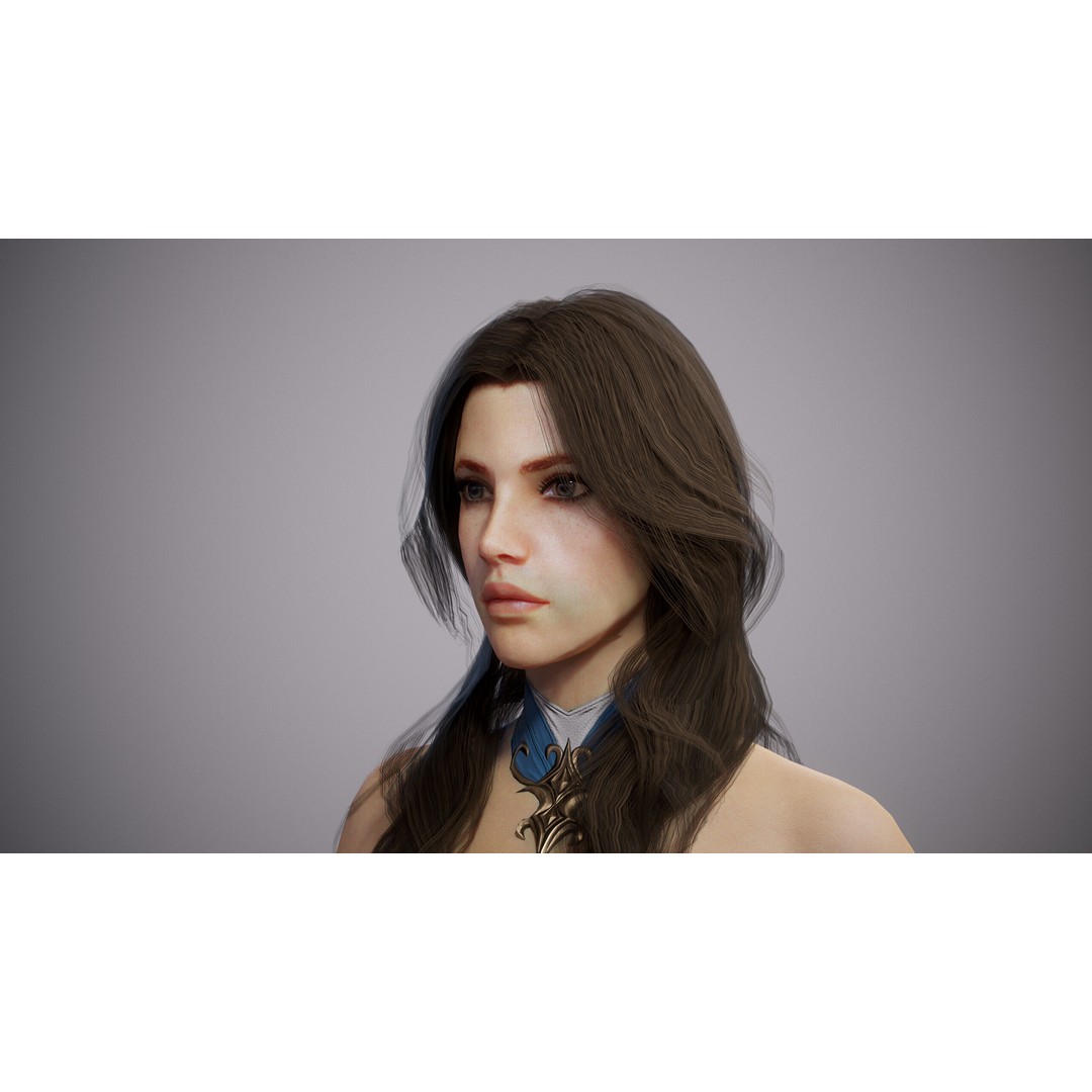 Fantasy Female Wizard 3D Model – Low Poly Game-Ready Asset, FBX, OBJ - View 9