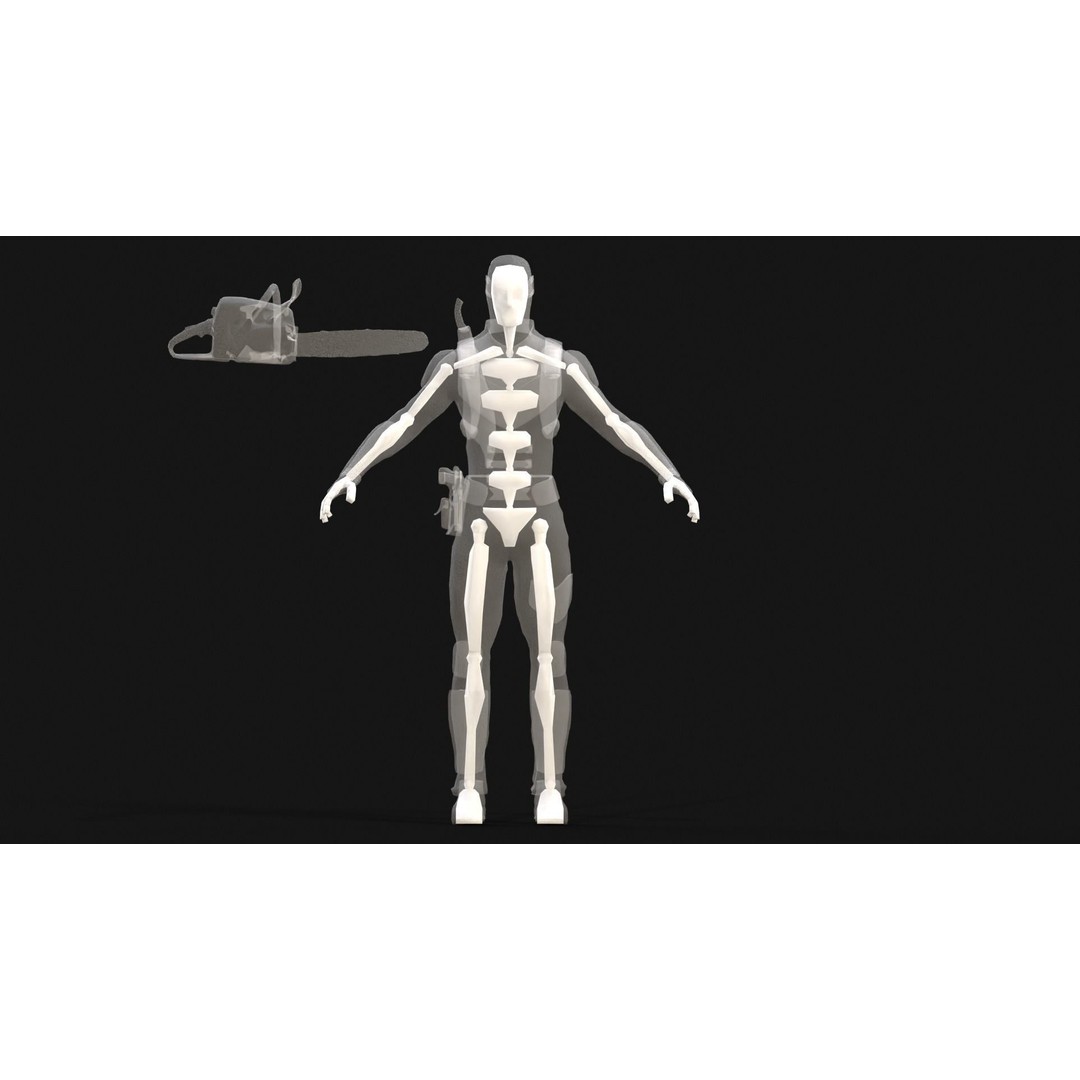 Vigilante 3D Model – Low Poly Character, Rigged, PBR Textures