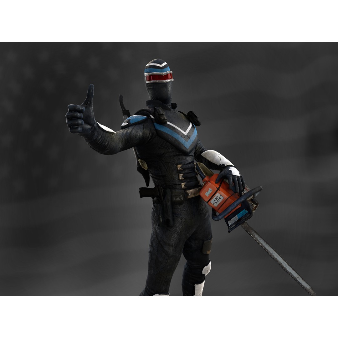 Vigilante 3D Model – Low Poly Character, Rigged, PBR Textures - View 5