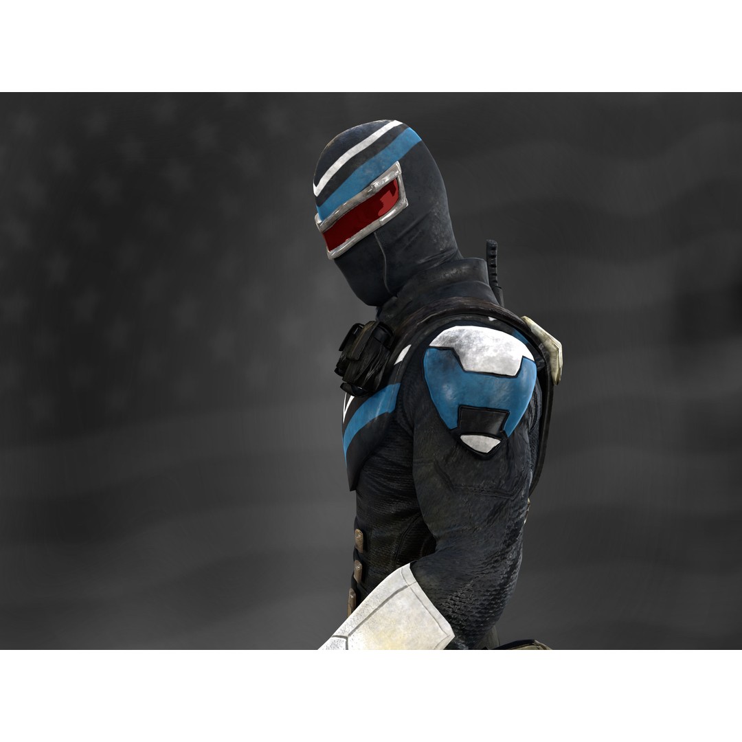 Vigilante 3D Model – Low Poly Character, Rigged, PBR Textures - View 6