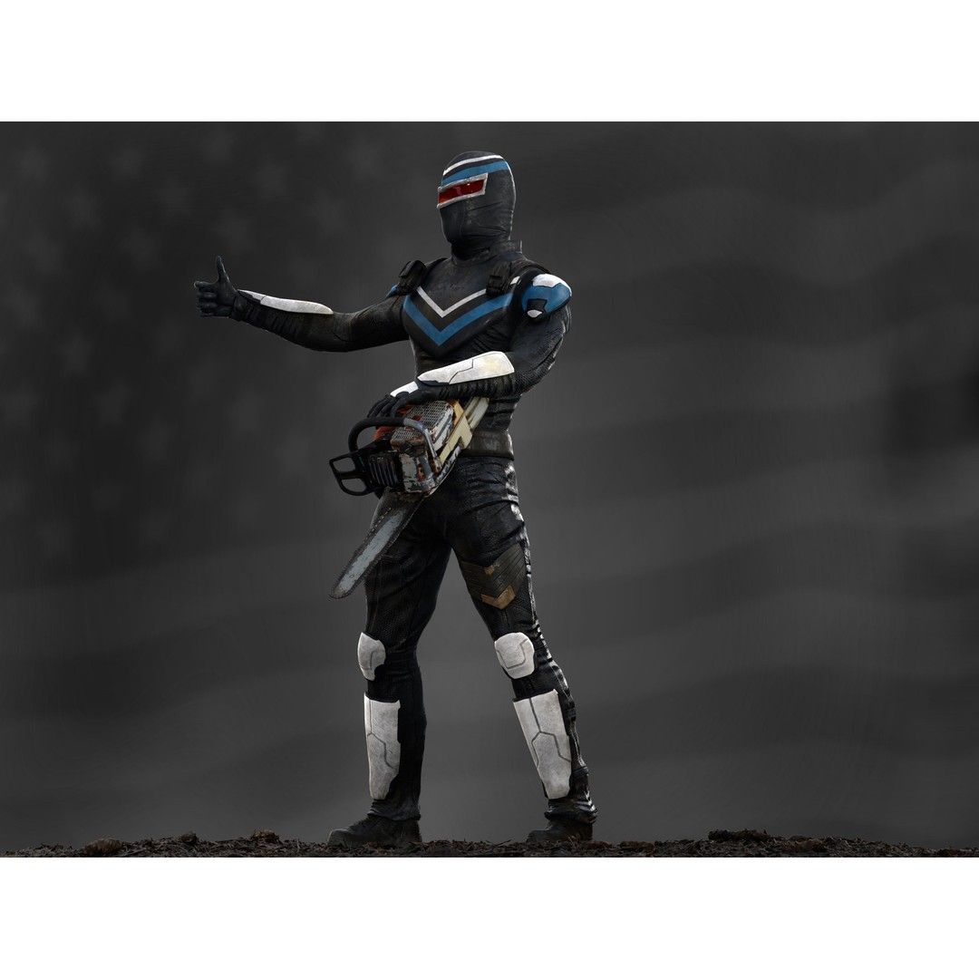 Vigilante 3D Model – Low Poly Character, Rigged, PBR Textures - View 7