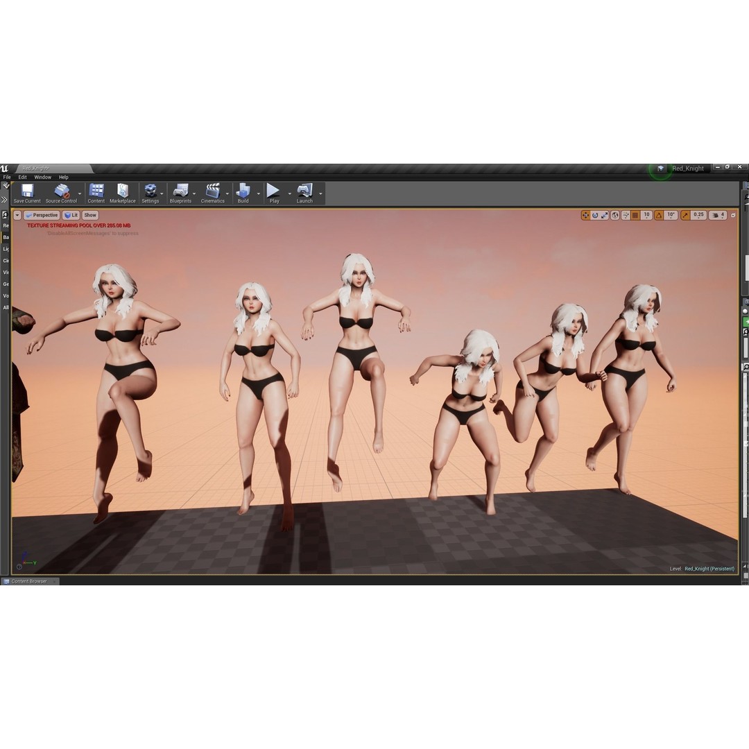 Red Knight Lady 3D Model – Low Poly Rigged Character with PBR Textures - View 15