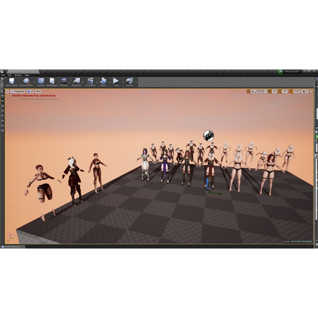 Red Knight Lady 3D Model – Low Poly Rigged Character with PBR Textures - View 17