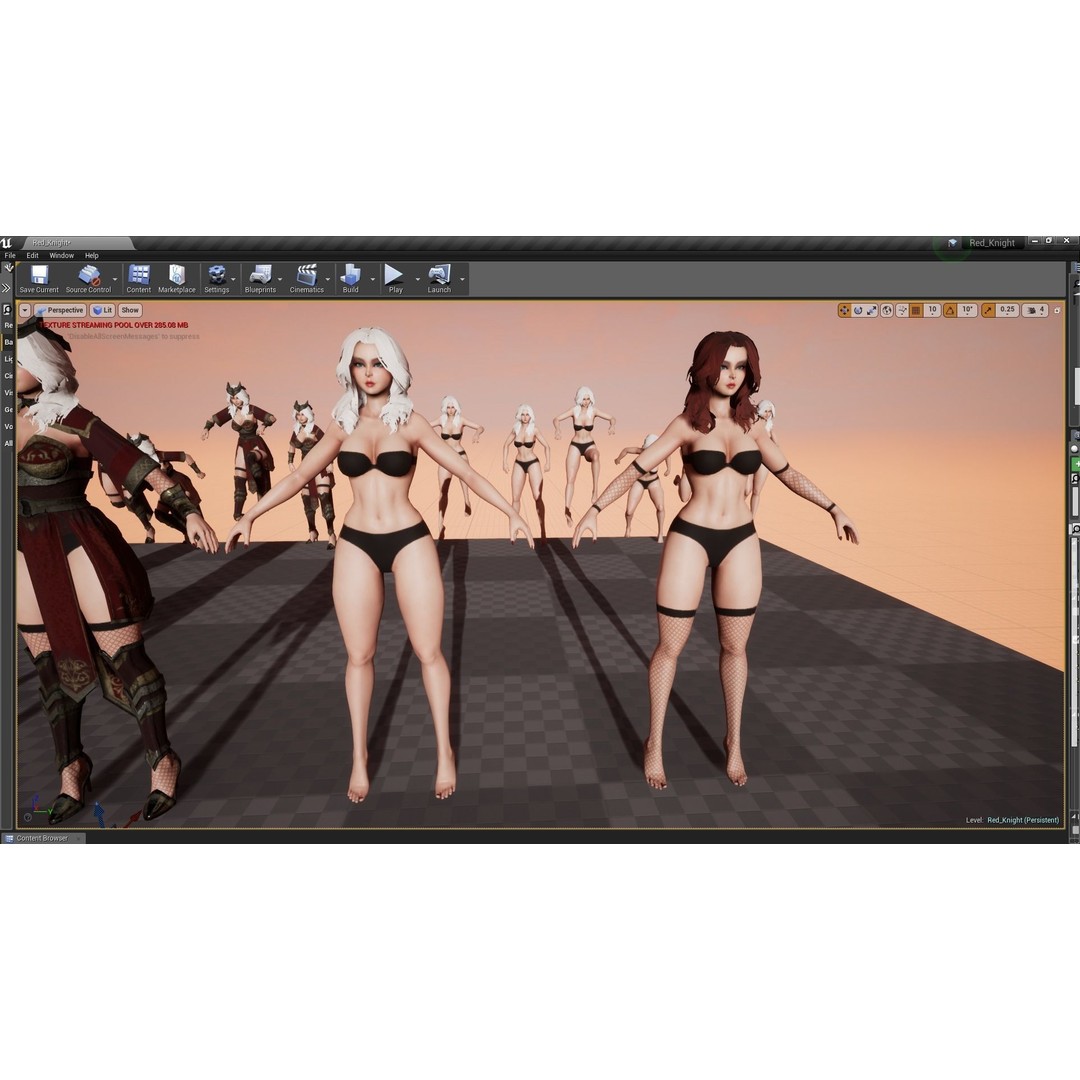 Red Knight Lady 3D Model – Low Poly Rigged Character with PBR Textures - View 18