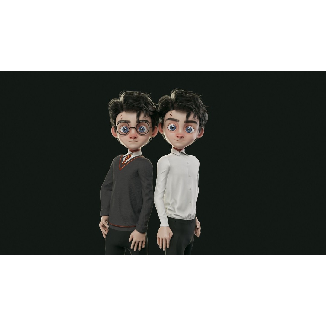 Harry 3D Model – Low Poly Game-Ready Character, FBX - View 10