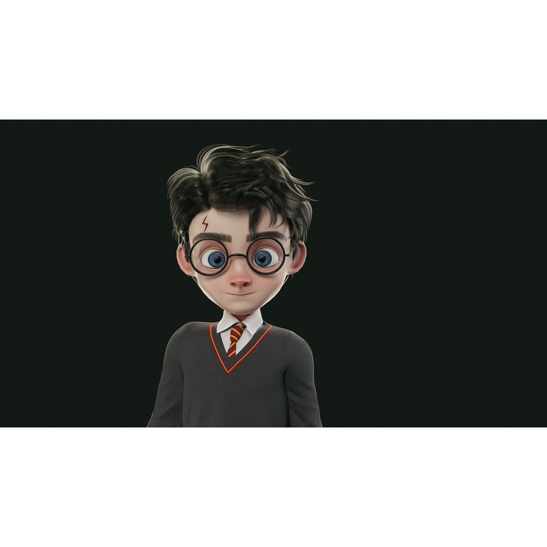 Harry 3D Model – Low Poly Game-Ready Character, FBX - View 11