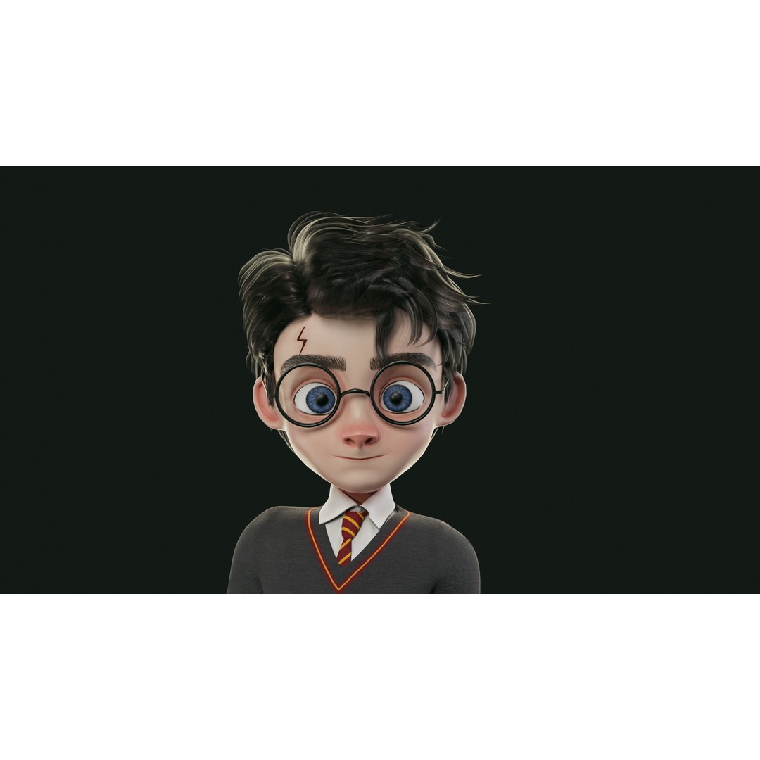 Harry 3D Model – Low Poly Game-Ready Character, FBX - View 12