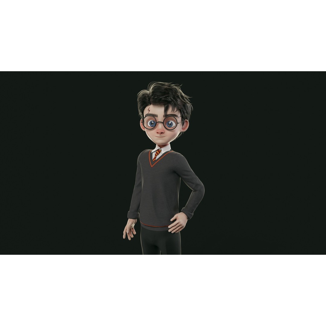 Harry 3D Model – Low Poly Game-Ready Character, FBX - View 14