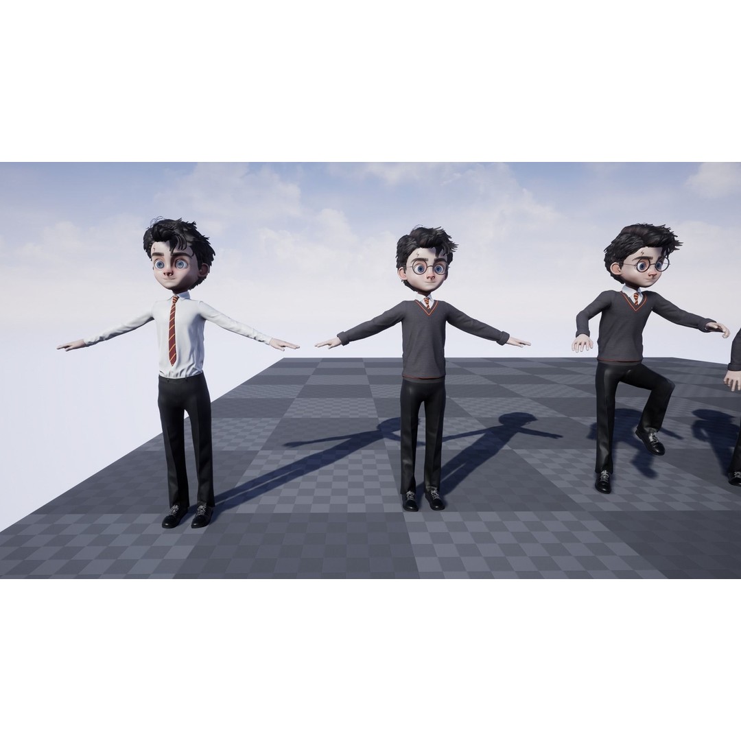 Harry 3D Model – Low Poly Game-Ready Character, FBX - View 16