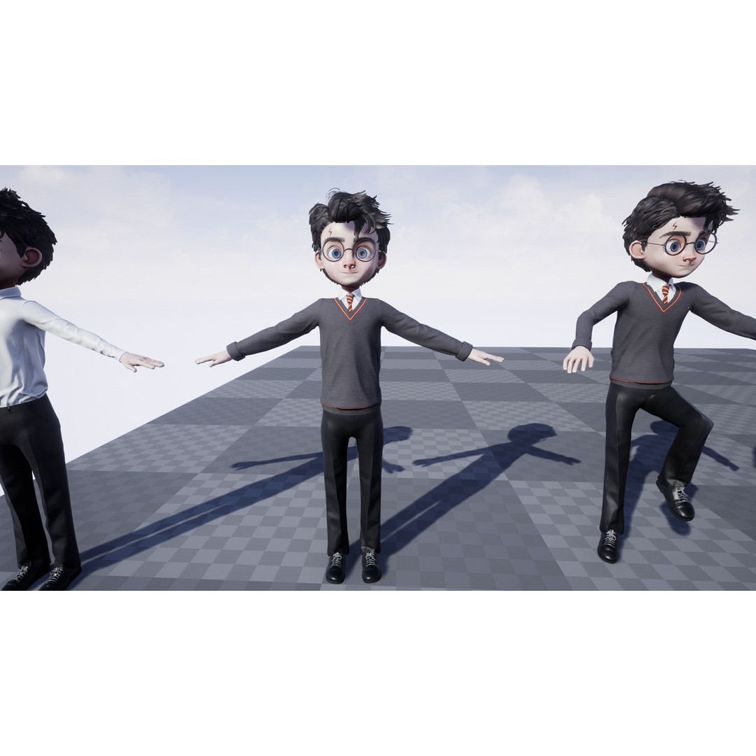 Harry 3D Model – Low Poly Game-Ready Character, FBX - View 18