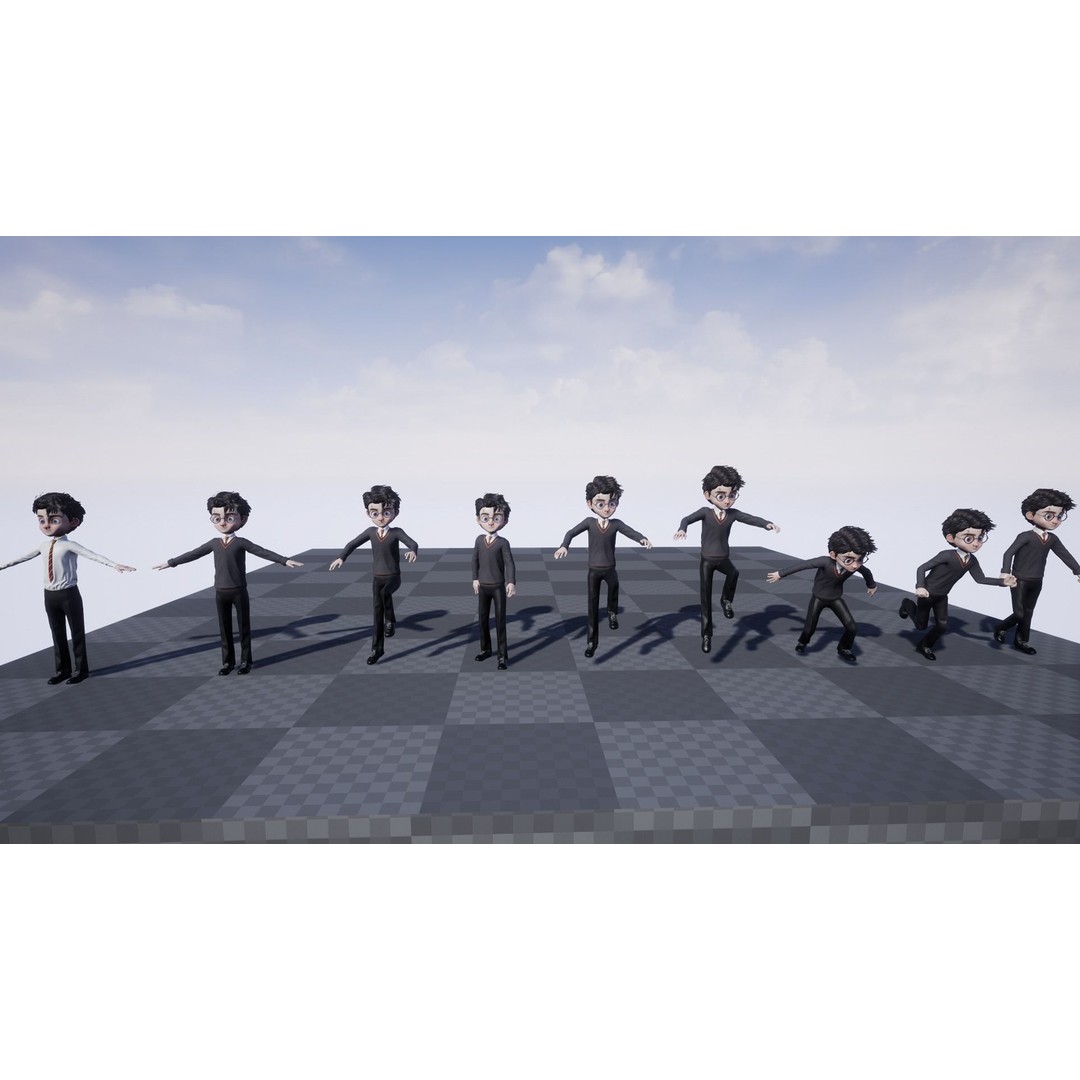 Harry 3D Model – Low Poly Game-Ready Character, FBX - View 19