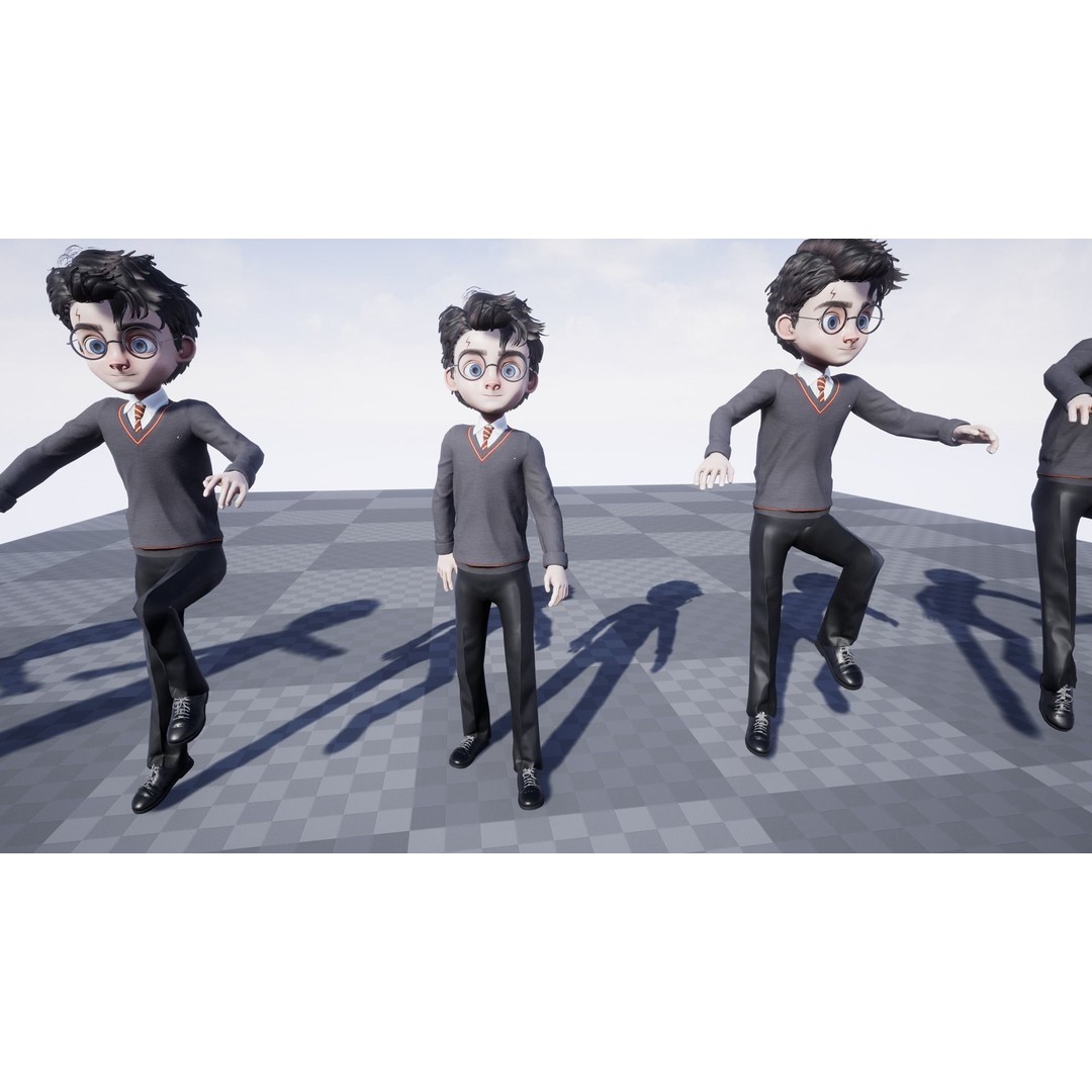 Harry 3D Model – Low Poly Game-Ready Character, FBX - View 20
