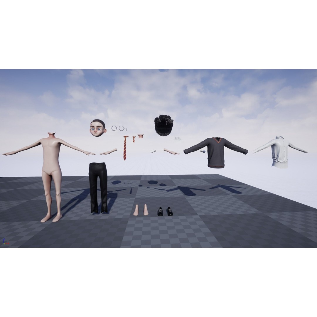 Harry 3D Model – Low Poly Game-Ready Character, FBX - View 21