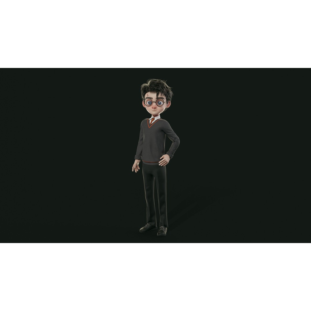 Harry 3D Model – Low Poly Game-Ready Character, FBX - View 6