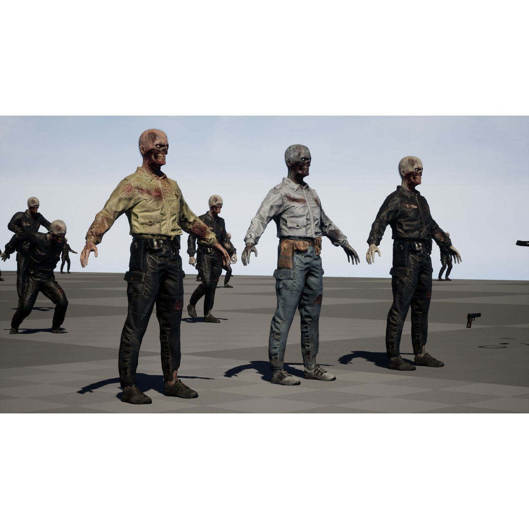 SuperZombie8 3D Model – Low Poly Character, Rigged, PBR Textures