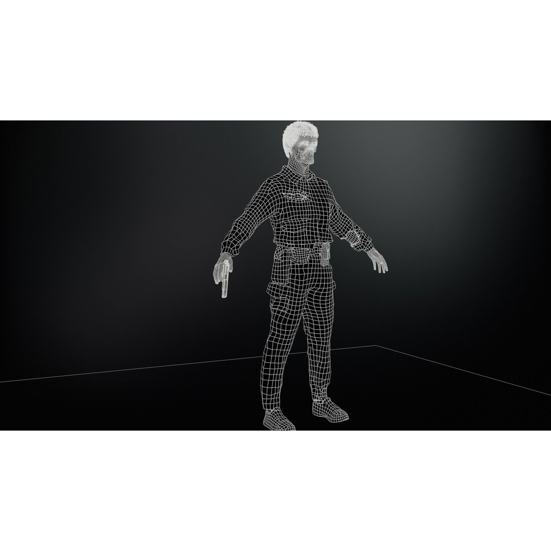 SuperZombie8 3D Model – Low Poly Character, Rigged, PBR Textures - View 10