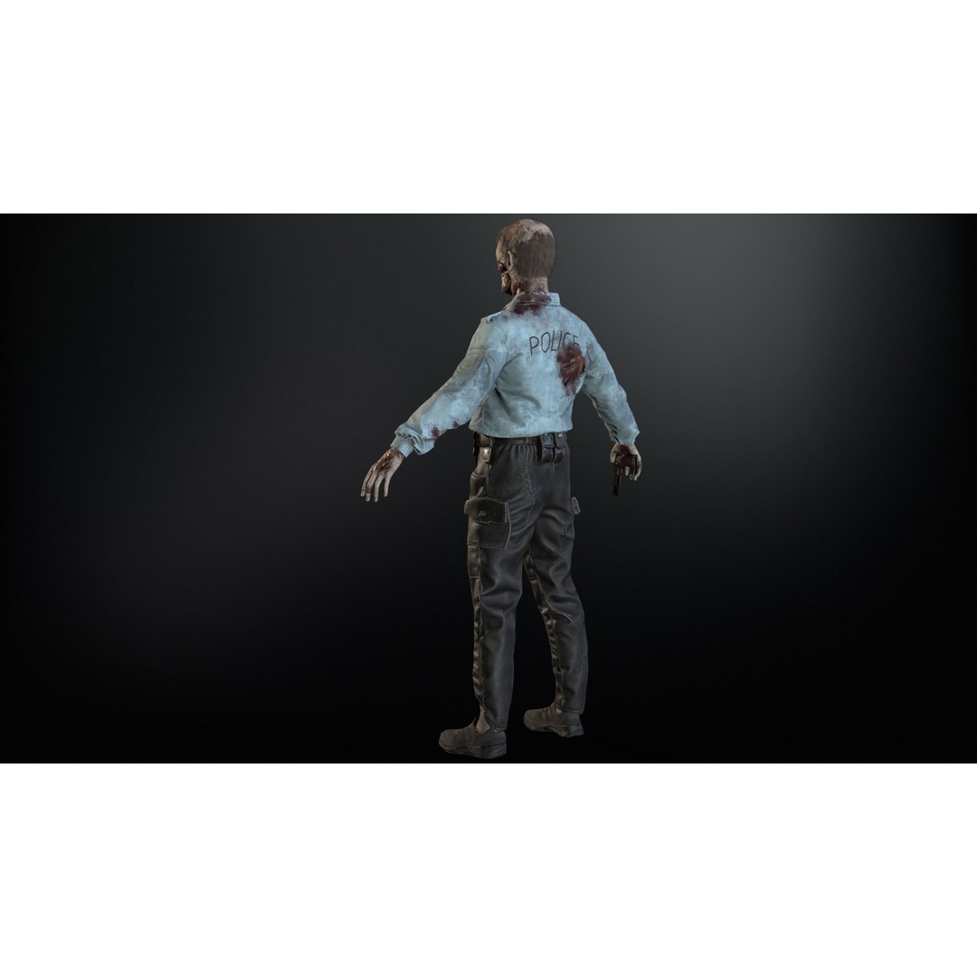 SuperZombie8 3D Model – Low Poly Character, Rigged, PBR Textures - View 12