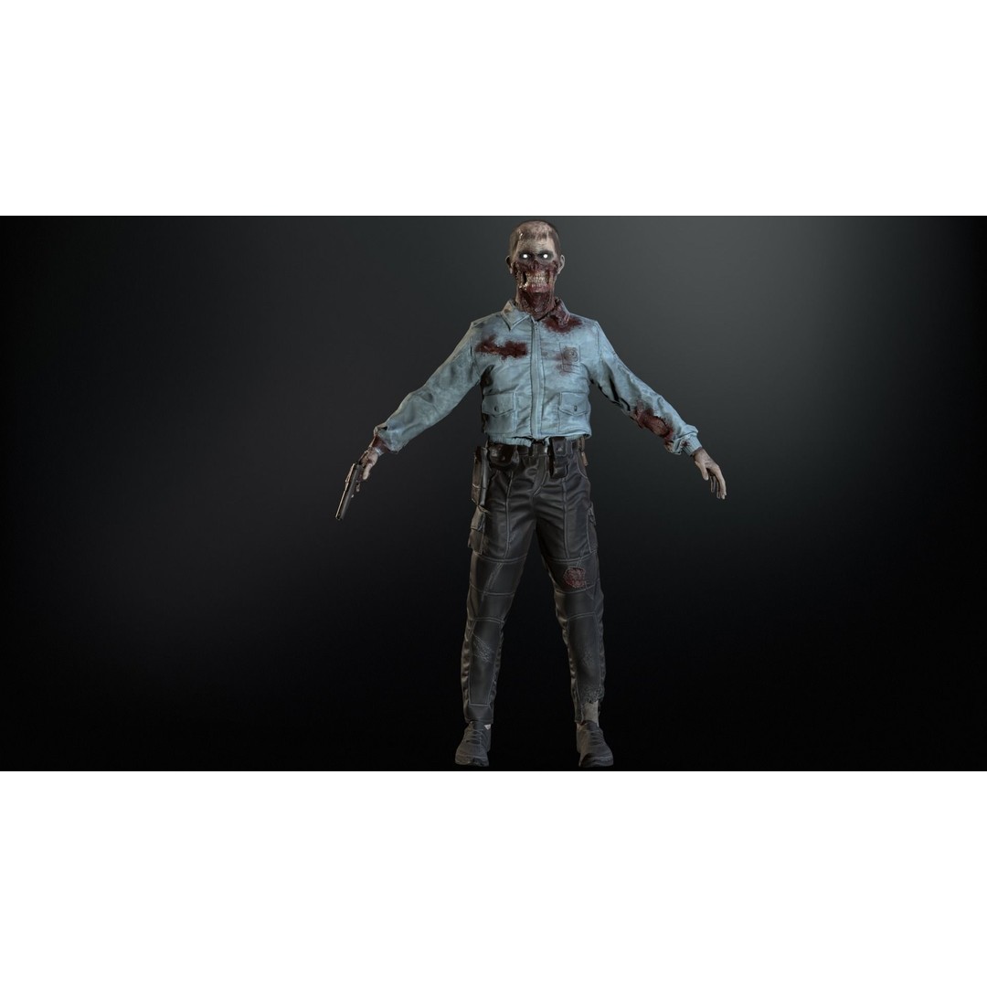 SuperZombie8 3D Model – Low Poly Character, Rigged, PBR Textures - View 13