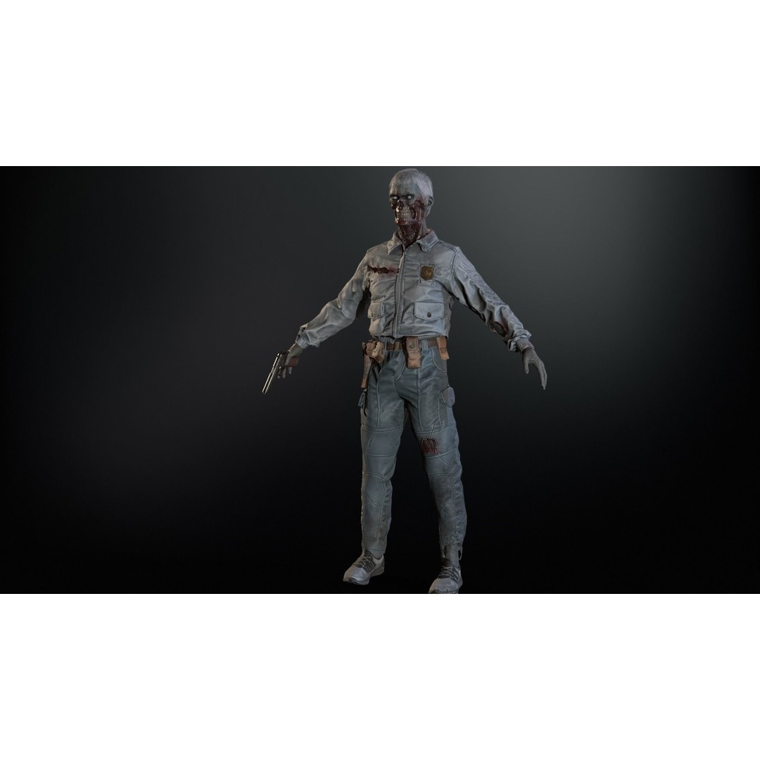 SuperZombie8 3D Model – Low Poly Character, Rigged, PBR Textures - View 14