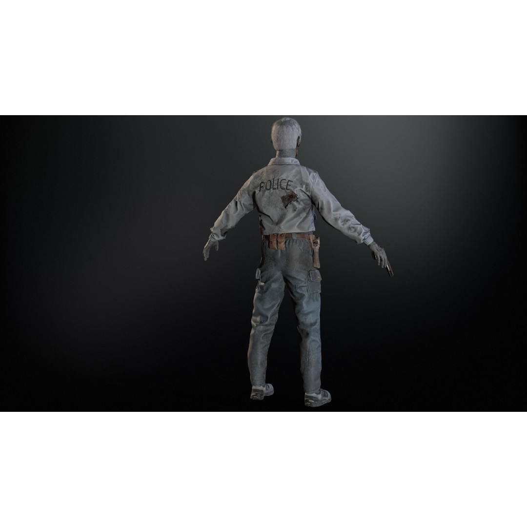 SuperZombie8 3D Model – Low Poly Character, Rigged, PBR Textures - View 15