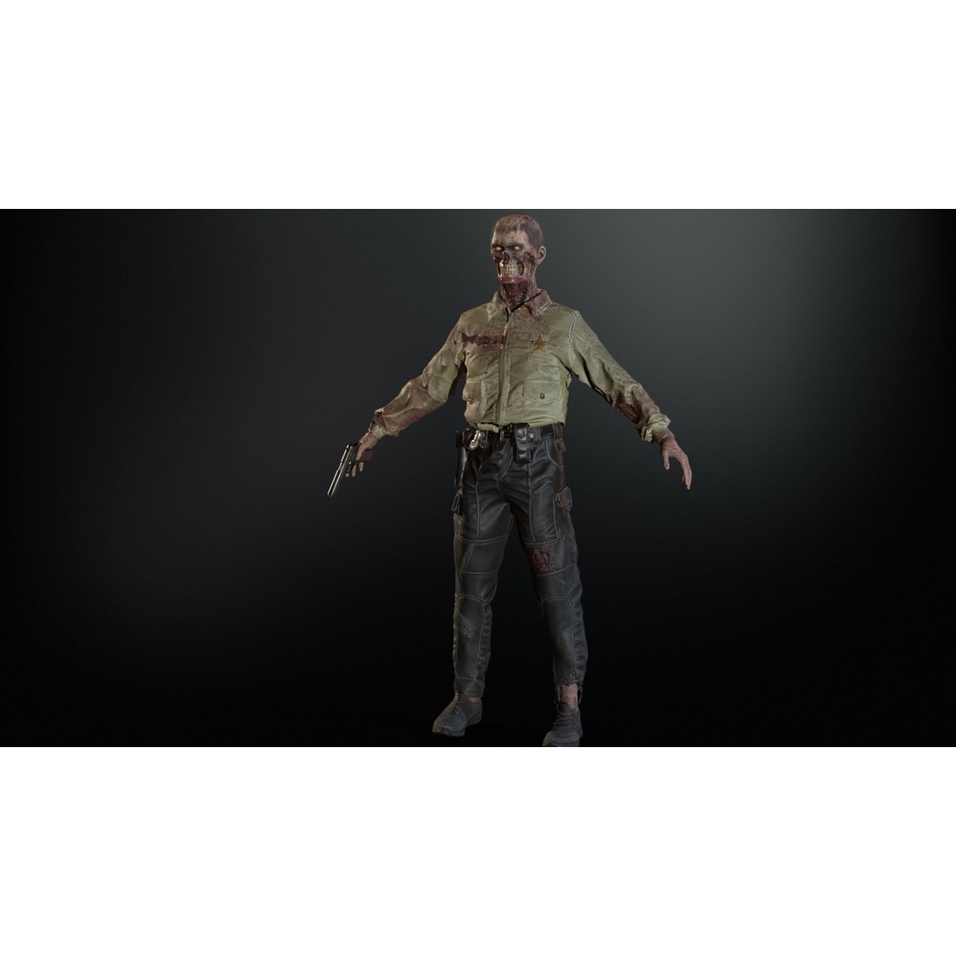 SuperZombie8 3D Model – Low Poly Character, Rigged, PBR Textures - View 16